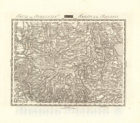 Historic Map : Sect. 101. Theil von Schlesien. = Partie de la Silesie, 1813, Vintage Wall Decor