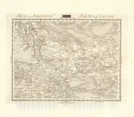Historic Map : Sect. 102. Theil von Schlesien. = Partie de la Silesie, 1813, Vintage Wall Decor