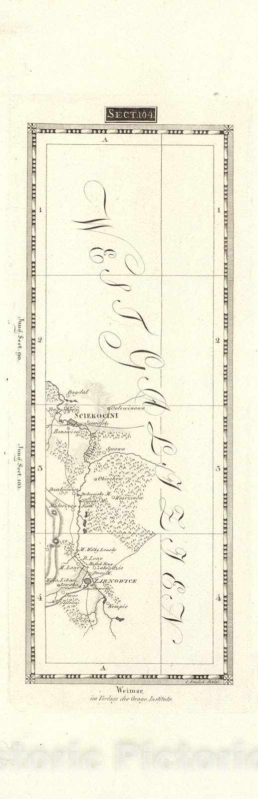 Historic Map : Sect. 104. Theil von Schlesien. = Partie de la Silesie, 1813, Vintage Wall Decor