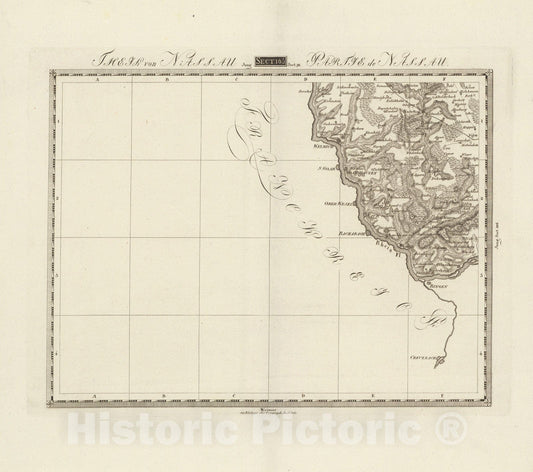 Historic Map : Sect. 105. Theil von Nassau. = Partie de Nassau, 1813, Vintage Wall Decor