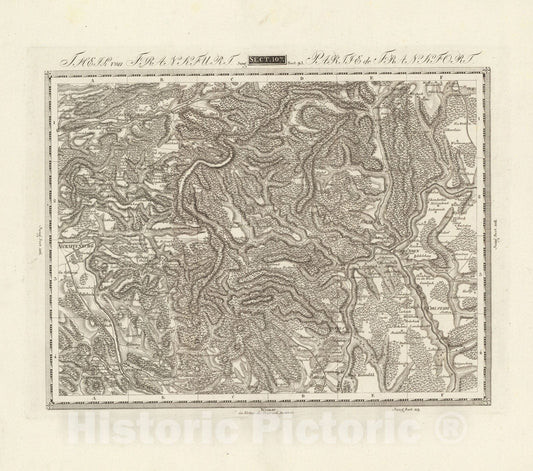 Historic Map : Sect. 107. Theil von Frankfurt = Partie de Frankfor, 1813, Vintage Wall Decor