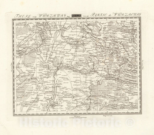 Historic Map : Sect. 108. Theil von Wurzburg = Partie de Wurzbourg, 1813, Vintage Wall Decor