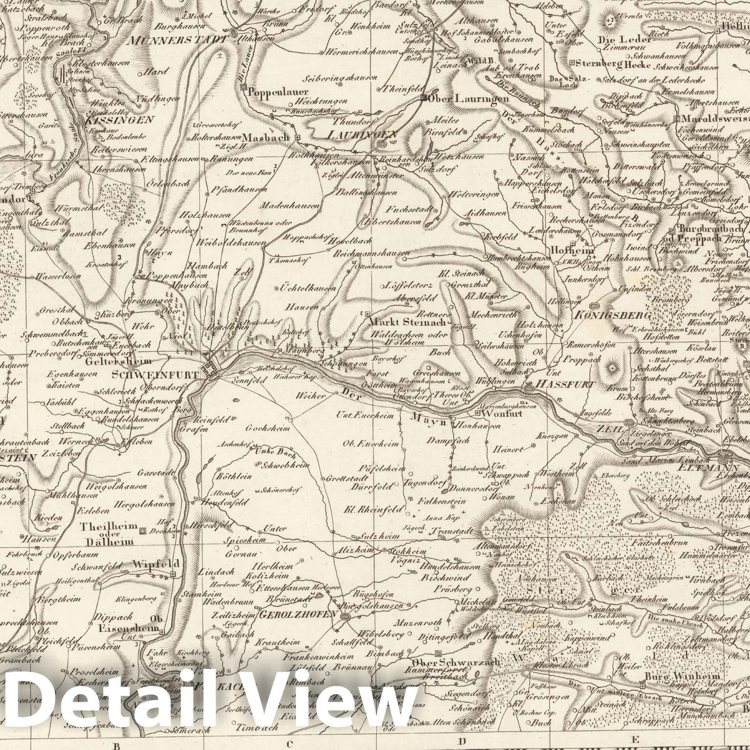 Historic Map : Sect. 108. Theil von Wurzburg = Partie de Wurzbourg, 1813, Vintage Wall Decor
