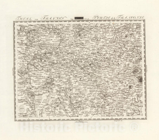 Historic Map : Sect. 108. Theil von Franken = Partie de la Franconie, 1813, Vintage Wall Decor