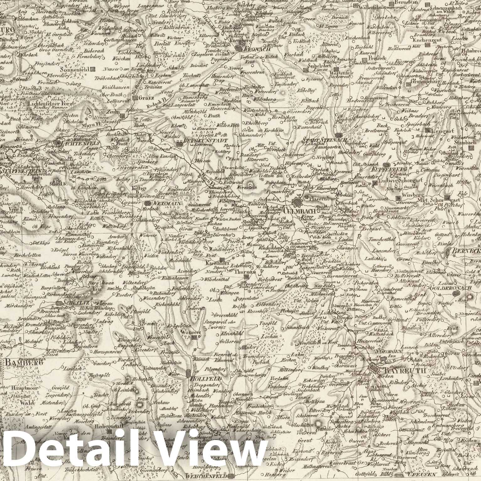 Historic Map : Sect. 108. Theil von Franken = Partie de la Franconie, 1813, Vintage Wall Decor
