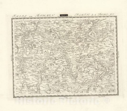 Historic Map : Sect. 111. Theil von Bohmen. = Partie de la Boheme, 1813, Vintage Wall Decor