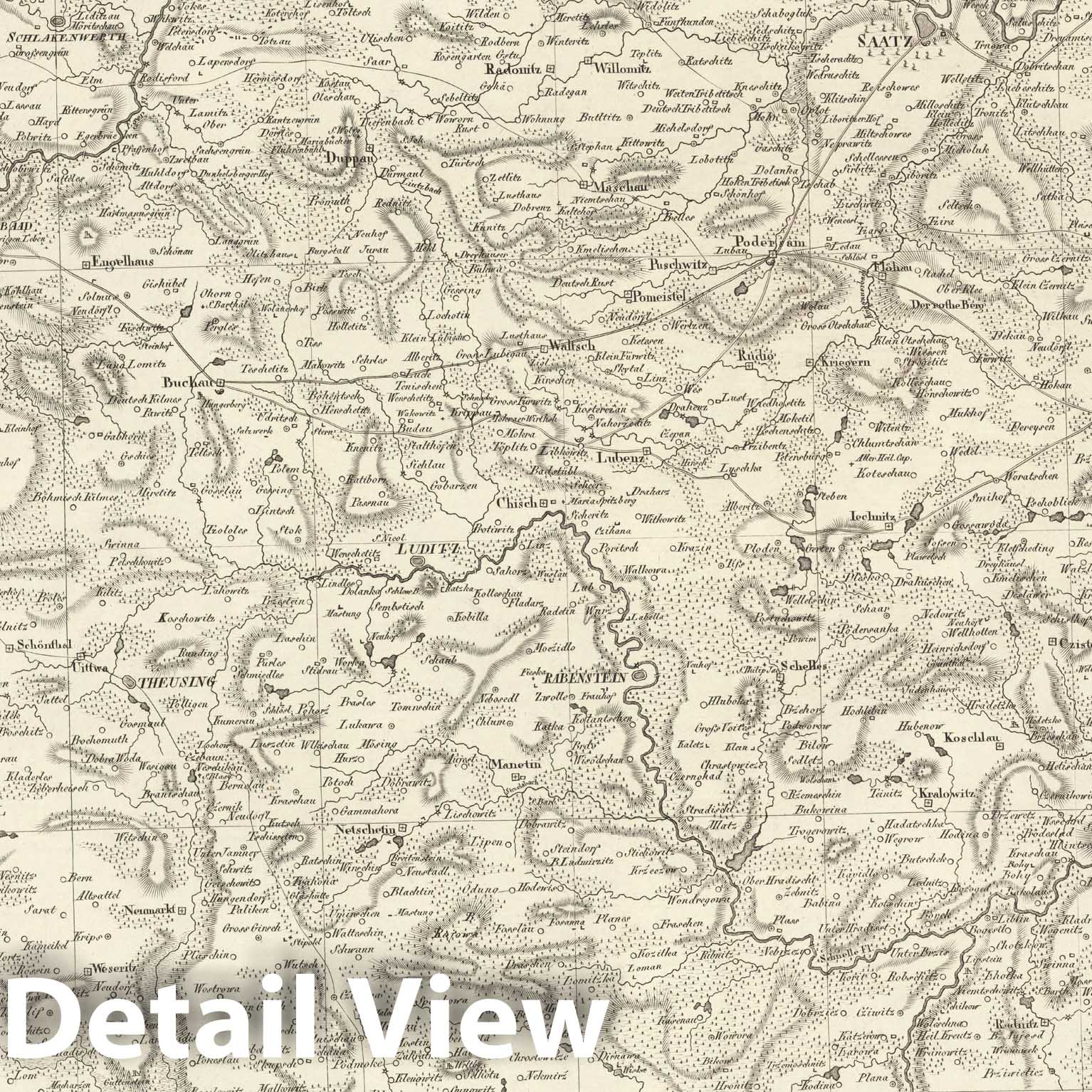 Historic Map : Sect. 111. Theil von Bohmen. = Partie de la Boheme, 1813, Vintage Wall Decor