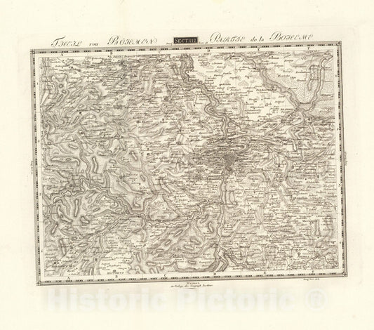 Historic Map : Sect. 112. Theil von Bohmen. = Partie de la Boheme, 1813, Vintage Wall Decor