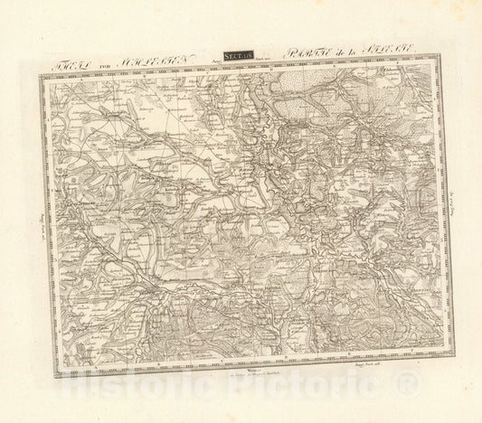 Historic Map : Sect. 116. Theil von Schlesien. = Partie de la Silesie, 1813, Vintage Wall Decor
