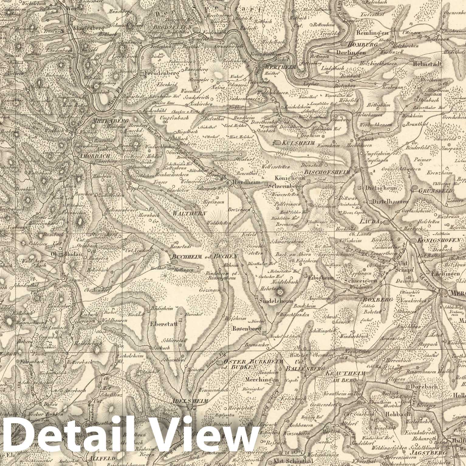 Historic Map : Sect. 119. Theil von Baaden = Partie de Baaden, 1813, Vintage Wall Decor