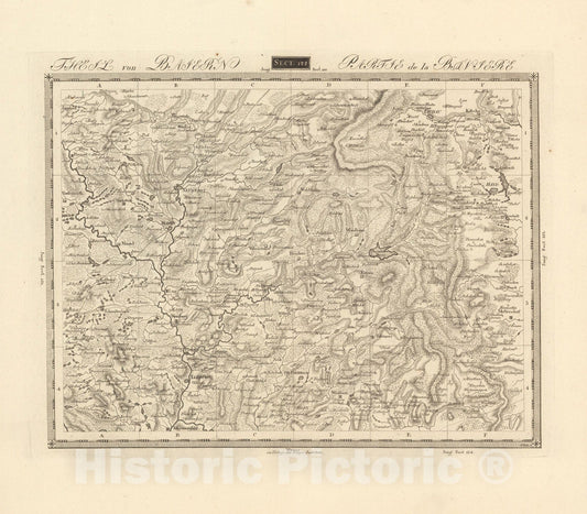 Historic Map : Sect. 122. Theil von Baiern = Partie de la Baviere, 1813, Vintage Wall Decor