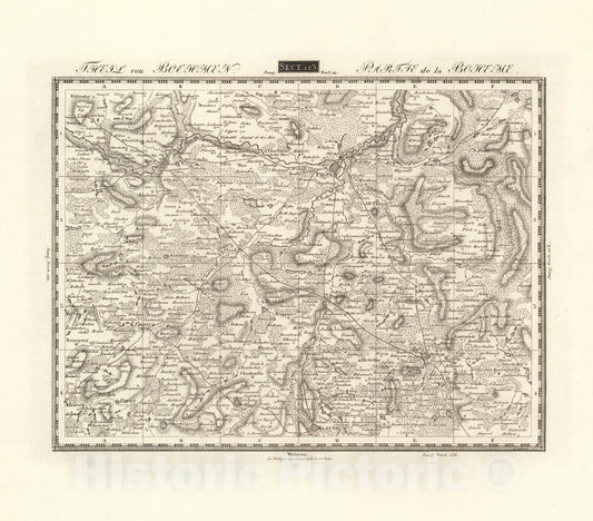 Historic Map : Sect. 123. Theil von Bohmen. = Partie de la Boheme, 1813, Vintage Wall Decor