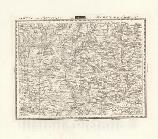 Historic Map : Sect. 124. Theil von Bohmen. = Partie de la Boheme, 1813, Vintage Wall Decor