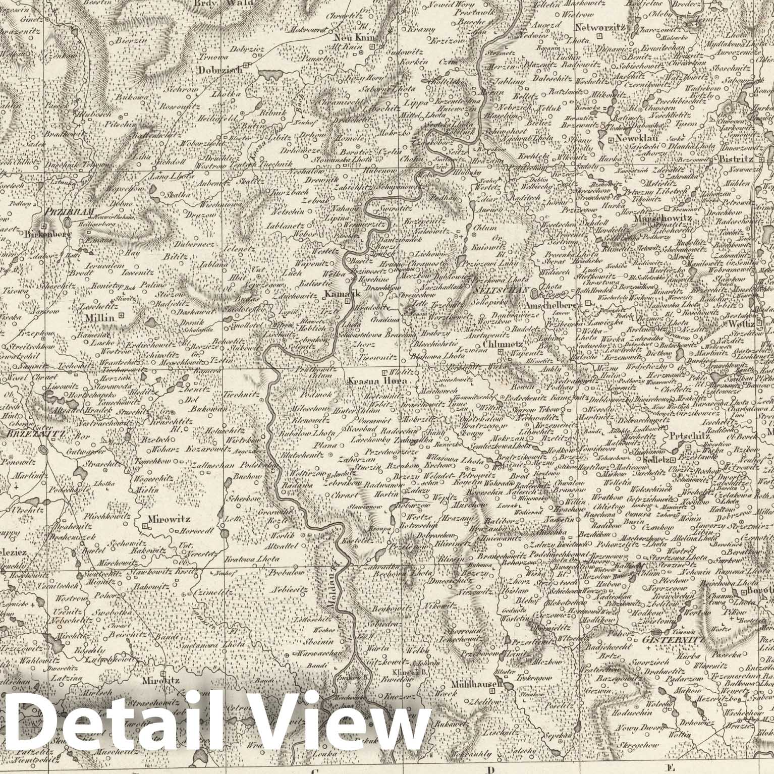 Historic Map : Sect. 124. Theil von Bohmen. = Partie de la Boheme, 1813, Vintage Wall Decor