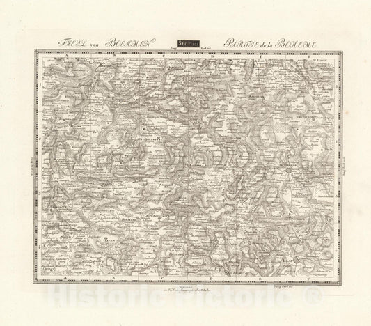 Historic Map : Sect. 125. Theil von Bohmen. = Partie de la Boheme, 1813, Vintage Wall Decor