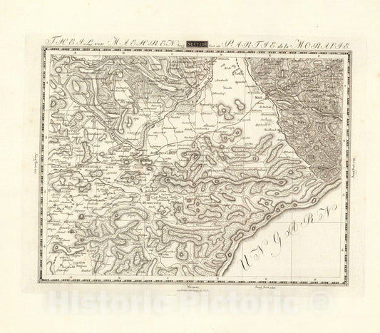 Historic Map : Sect. 128. Theil von Maehren = Partie de la Moravie, 1813, Vintage Wall Decor