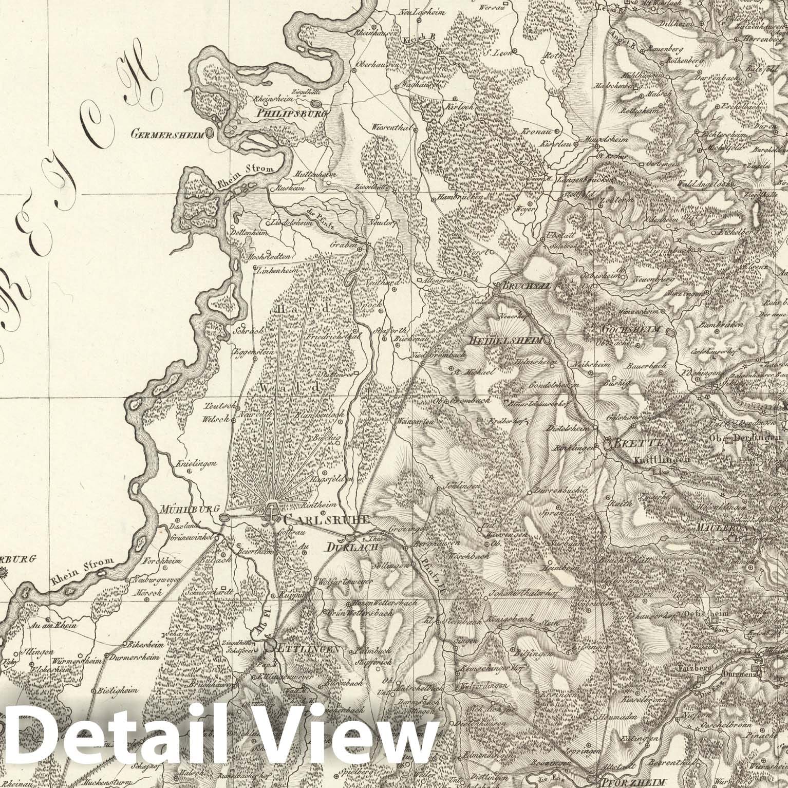 Historic Map : Sect. 130. Theil von Baden = Partie de Bade, 1813, Vintage Wall Decor