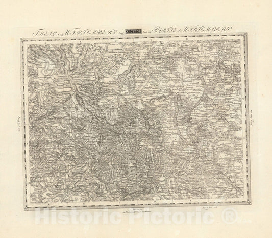 Historic Map : Sect. 131. Theil von Wirtemberg = Partie de Wirtemberg, 1813, Vintage Wall Decor
