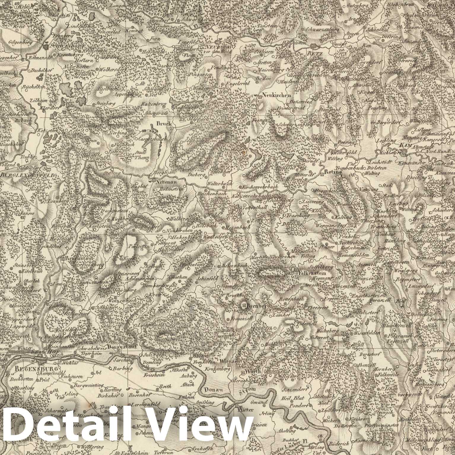 Historic Map : Sect. 134. Theil von Bayern = Partie de la Baviere, 1813, Vintage Wall Decor