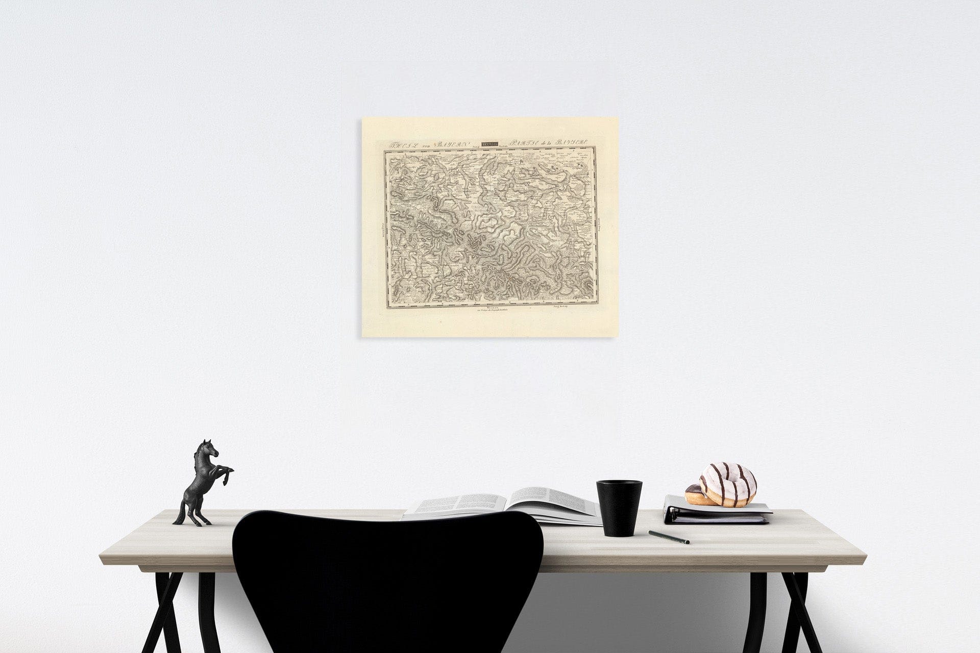 Historic Map : Sect. 135. Theil von Bayern = Partie de la Baviere, 1813, Vintage Wall Decor