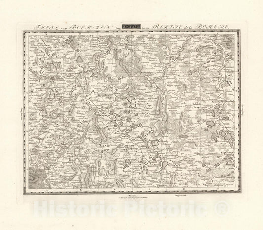 Historic Map : Sect. 136. Theil von Bohmen. = Partie de la Boheme, 1813, Vintage Wall Decor