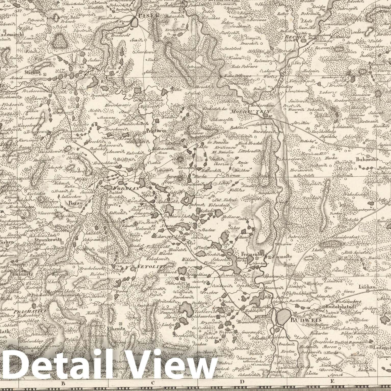Historic Map : Sect. 136. Theil von Bohmen. = Partie de la Boheme, 1813, Vintage Wall Decor