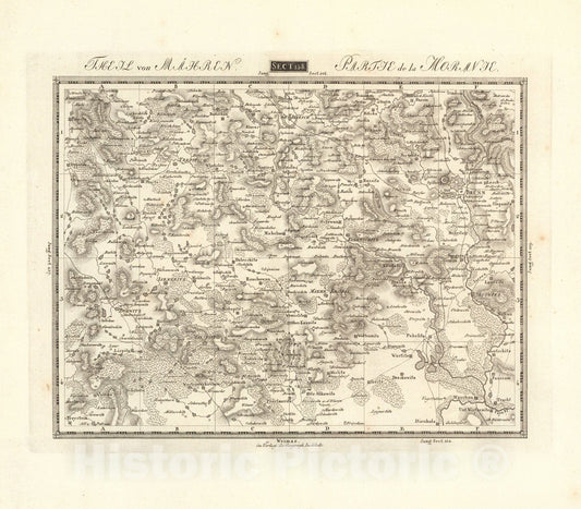 Historic Map : Sect. 138. Theil von Maehren = Partie de la Moravie, 1813, Vintage Wall Decor