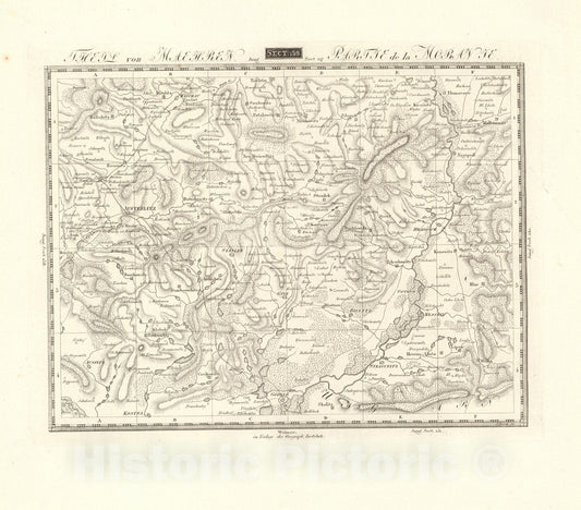 Historic Map : Sect. 139. Theil von Maehren = Partie de la Moravie, 1813, Vintage Wall Decor