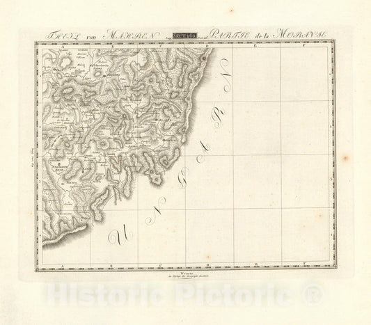 Historic Map : Sect. 140. Theil von Maehren = Partie de la Moravie, 1813, Vintage Wall Decor