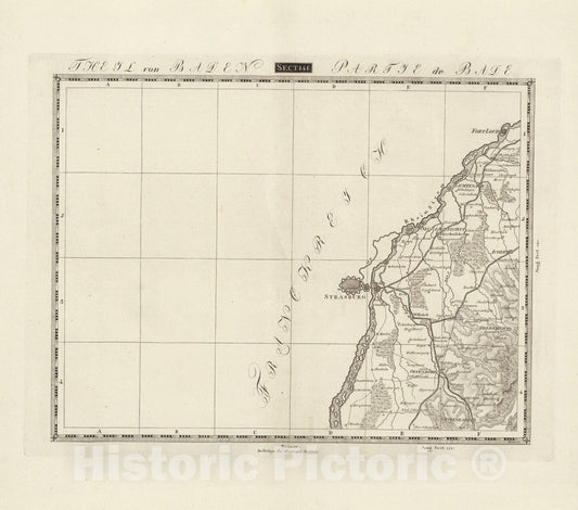 Historic Map : Sect. 141. Theil von Baden = Partie de Bade, 1813, Vintage Wall Decor