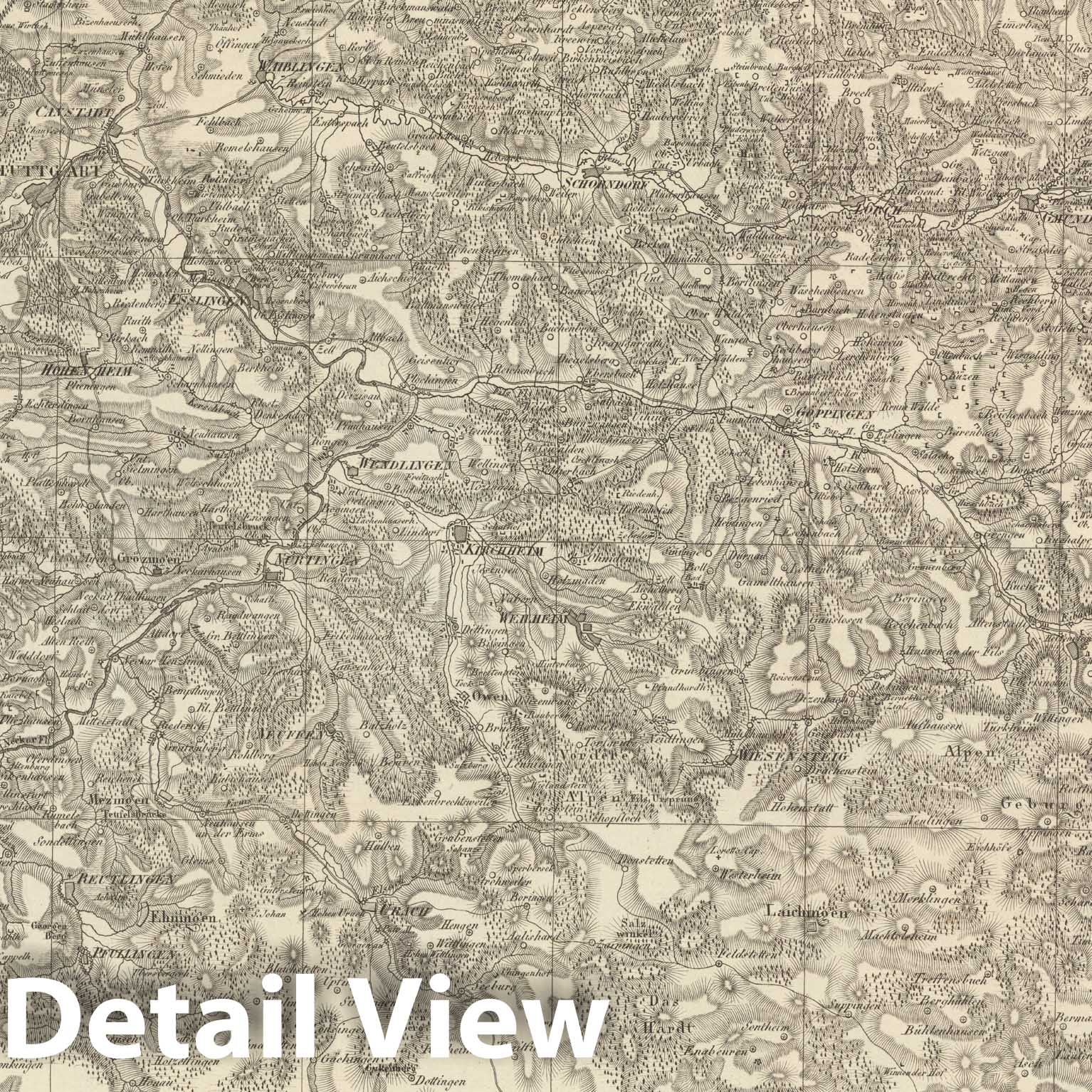 Historic Map : Sect. 143. Theil von Wirtemberg = Partie de Wirtemberg, 1813, Vintage Wall Decor