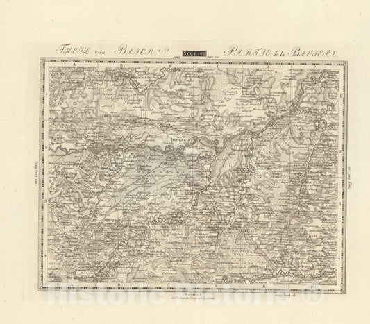 Historic Map : Sect. 145. Theil von Baiern = Partie de la Baviere, 1813, Vintage Wall Decor