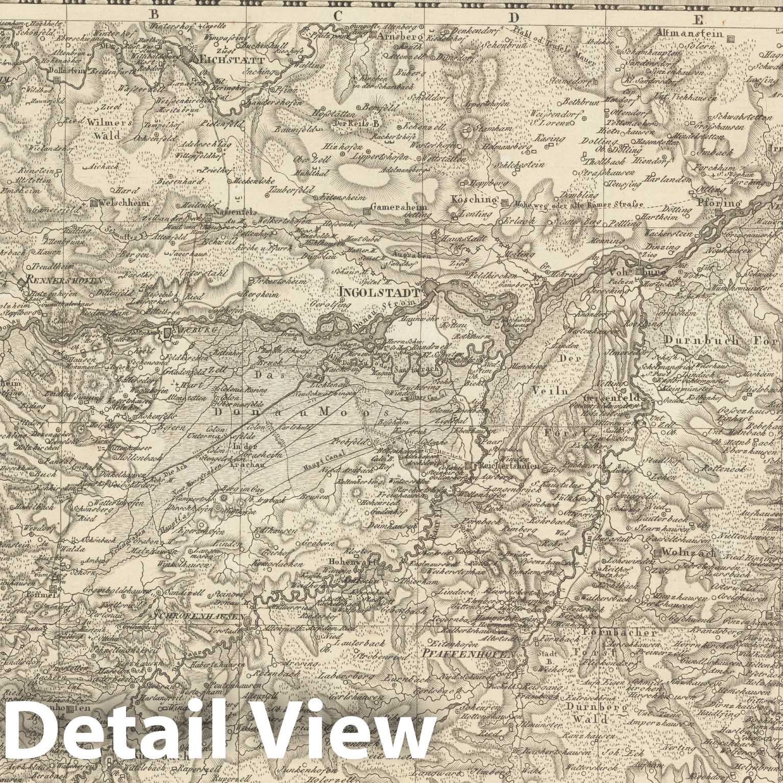 Historic Map : Sect. 145. Theil von Baiern = Partie de la Baviere, 1813, Vintage Wall Decor