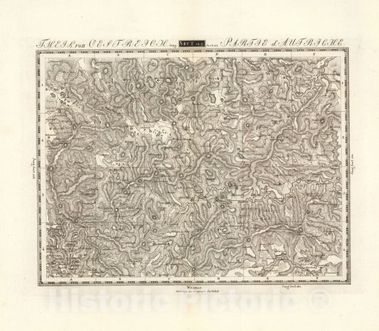 Historic Map : Sect. 149. Theil von Oestreich = Partie d'Autriche, 1813, Vintage Wall Decor