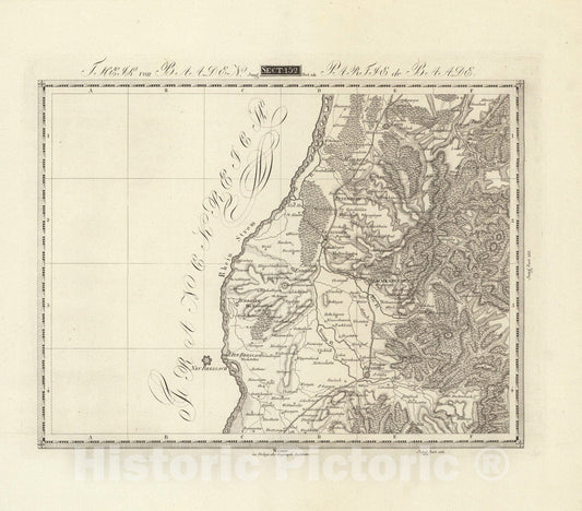 Historic Map : Sect. 152. Theil von Baaden = Partie de Baade, 1813, Vintage Wall Decor