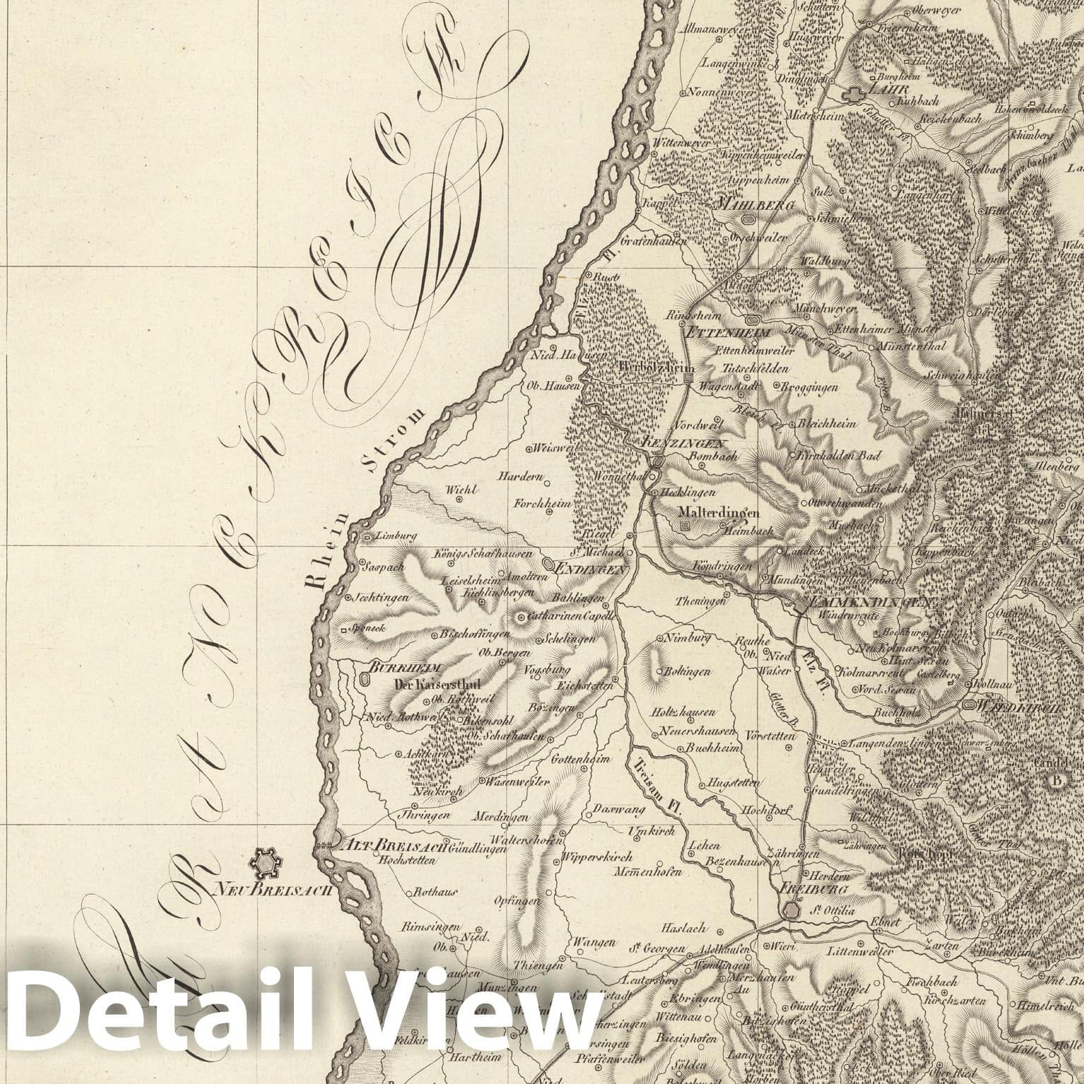 Historic Map : Sect. 152. Theil von Baaden = Partie de Baade, 1813, Vintage Wall Decor