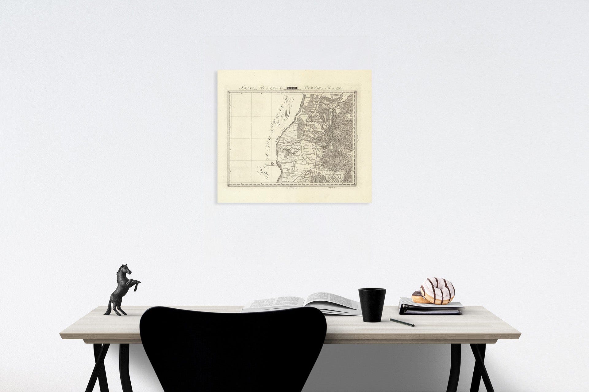 Historic Map : Sect. 152. Theil von Baaden = Partie de Baade, 1813, Vintage Wall Decor