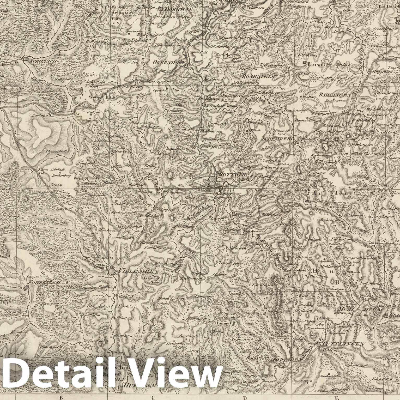 Historic Map : Sect. 153.Theil von Wurtemberg. = Partie de Wurtemberg, 1813, Vintage Wall Decor