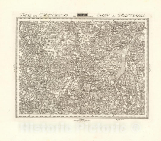 Historic Map : Sect. 154.Theil von Wurtemberg. = Partie de Wurtemberg, 1813, Vintage Wall Decor