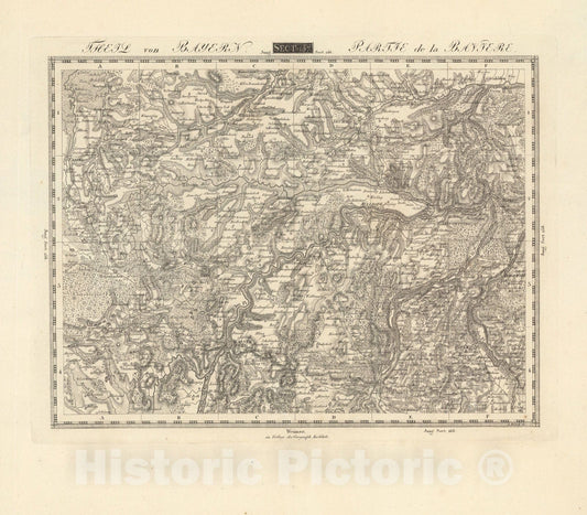 Historic Map : Sect. 157. Theil von Bayern = Partie de la Baviere, 1813, Vintage Wall Decor