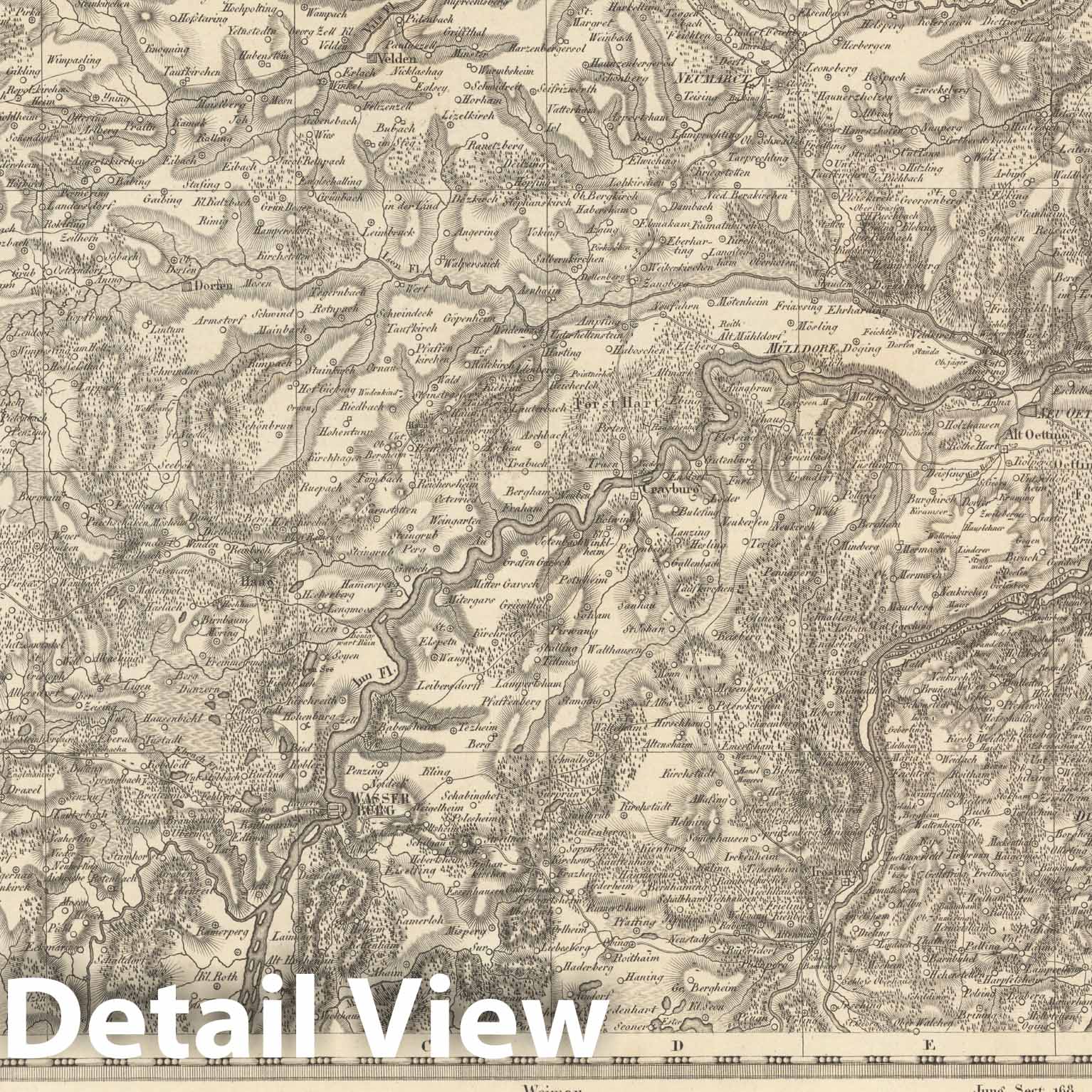 Historic Map : Sect. 157. Theil von Bayern = Partie de la Baviere, 1813, Vintage Wall Decor