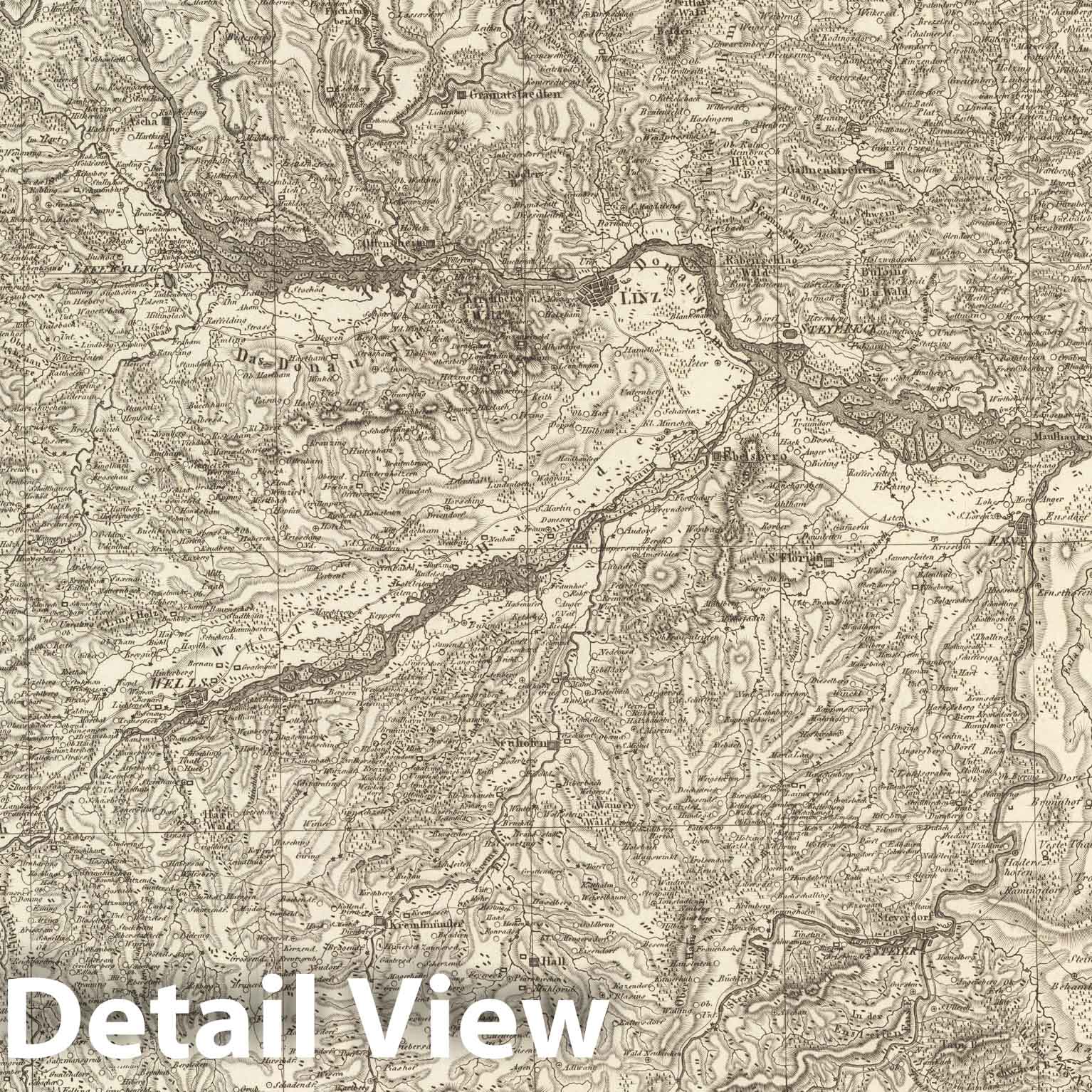 Historic Map : Sect. 159. Theil von Oestreich = Partie d'Autriche, 1813, Vintage Wall Decor