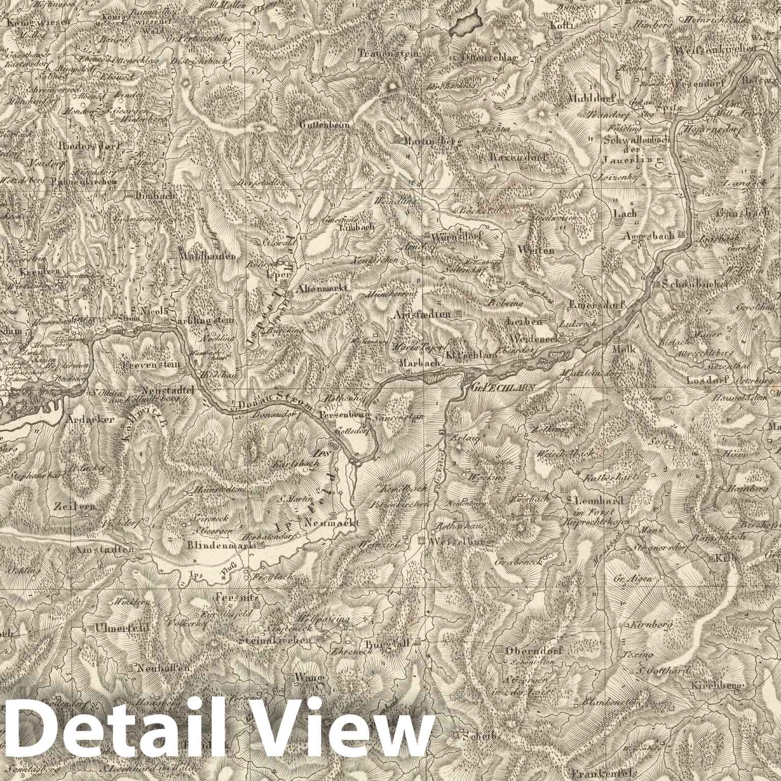 Historic Map : Sect. 160. Theil von Oestreich = Partie d'Autriche, 1813, Vintage Wall Decor
