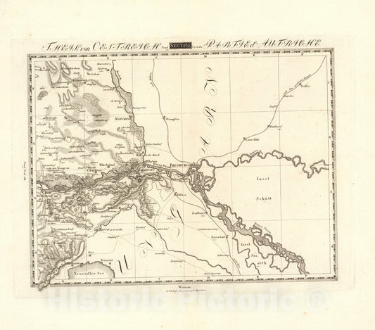 Historic Map : Sect. 162. Theil von Oestreich = Partie d'Autriche, 1813, Vintage Wall Decor
