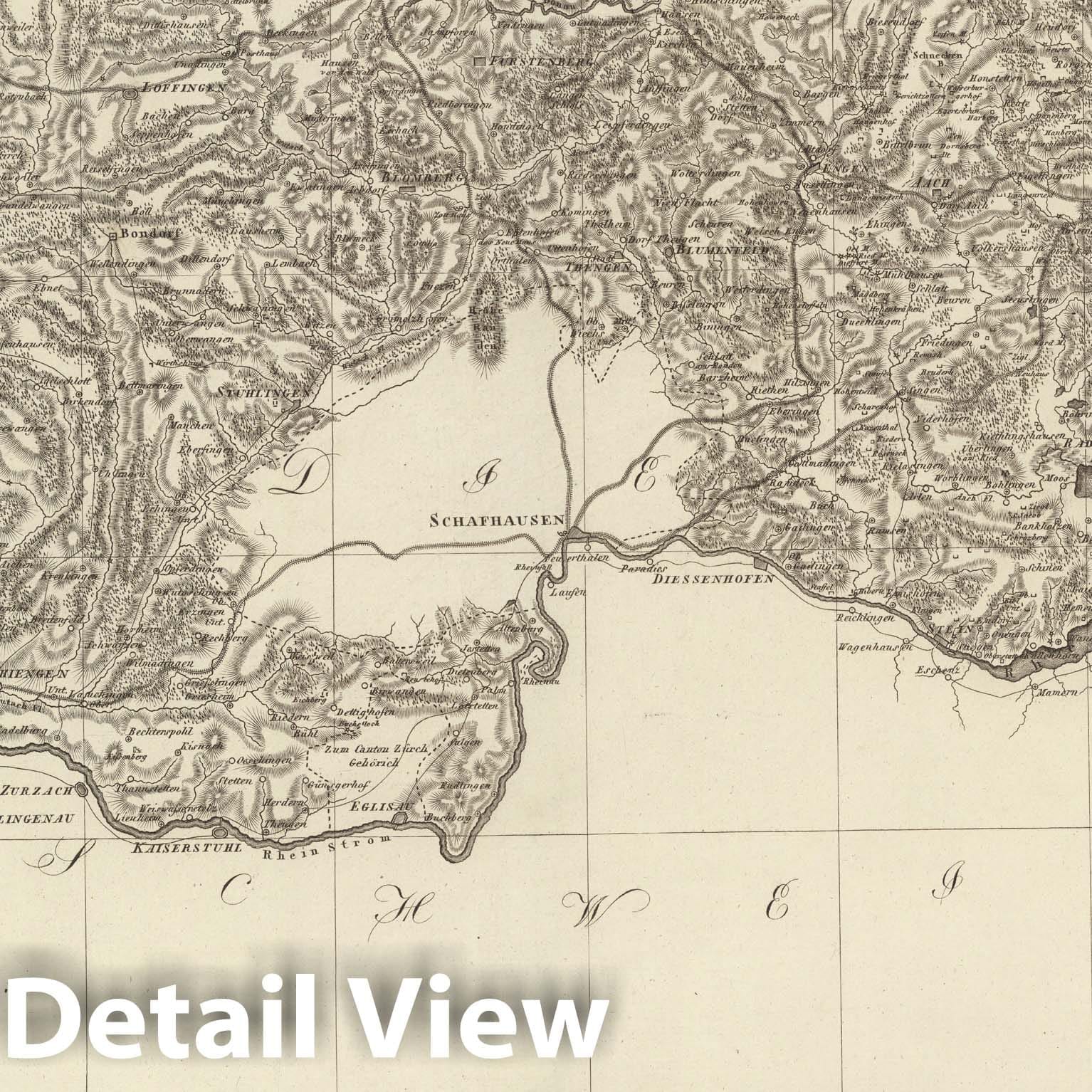 Historic Map : Sect. 164. Theil von Baden = Partie de Bade, 1813, Vintage Wall Decor