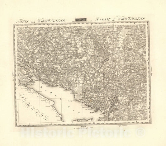 Historic Map : Sect. 165. Theil von Wurtemberg = Partie de Wurtemberg, 1813, Vintage Wall Decor