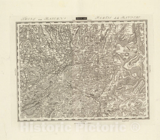 Historic Map : Sect. 166. Theil von Baiern = Partie de la Baviere, 1813, Vintage Wall Decor