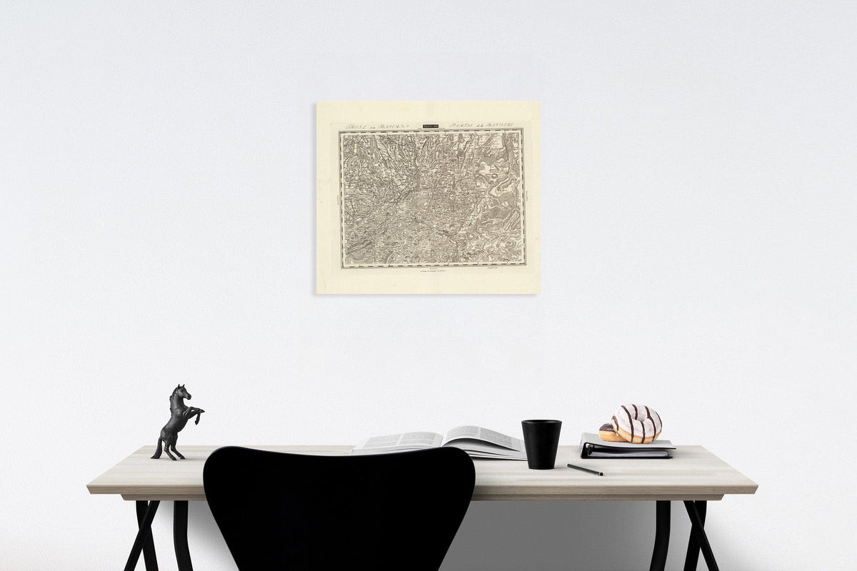 Historic Map : Sect. 166. Theil von Baiern = Partie de la Baviere, 1813, Vintage Wall Decor