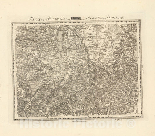 Historic Map : Sect. 167. Theil von Bayern = Partie de la Baviere, 1813, Vintage Wall Decor