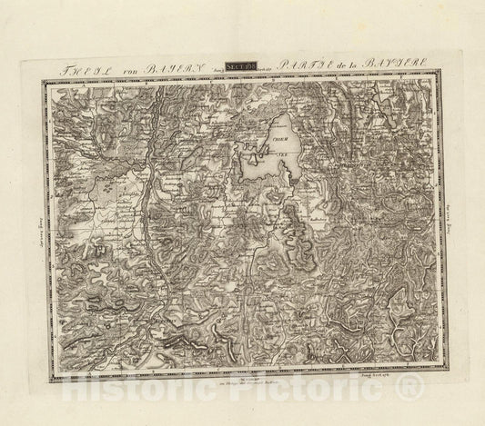 Historic Map : Sect. 168. Theil von Bayern = Partie de la Baviere, 1813, Vintage Wall Decor